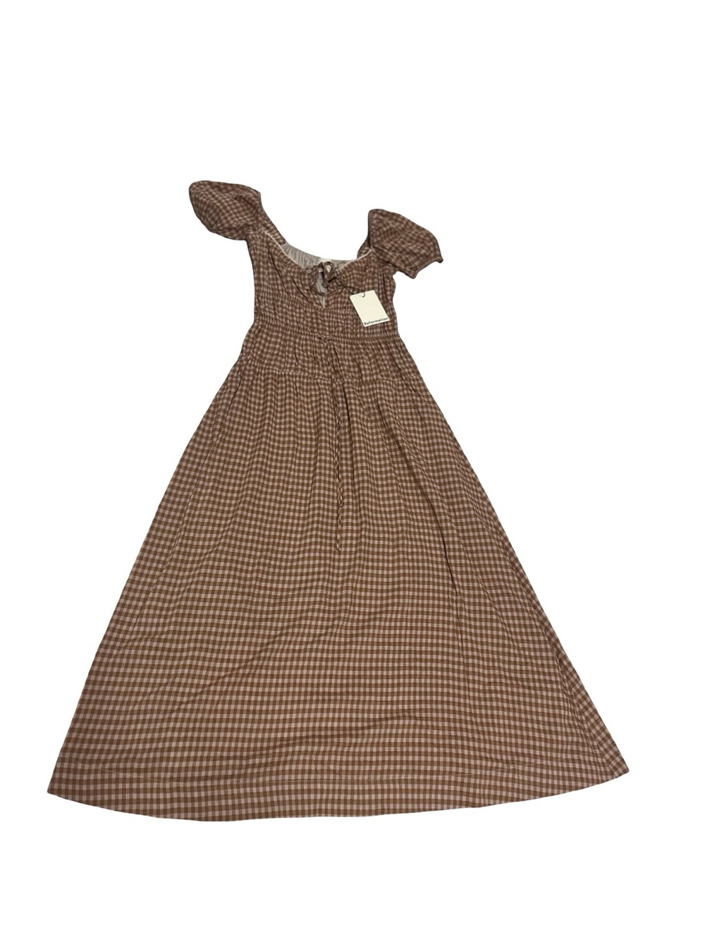 NWT Reformation Rhett Brown Plaid Dress Cottage Prairie Maiden Sz 2 Anthropologi